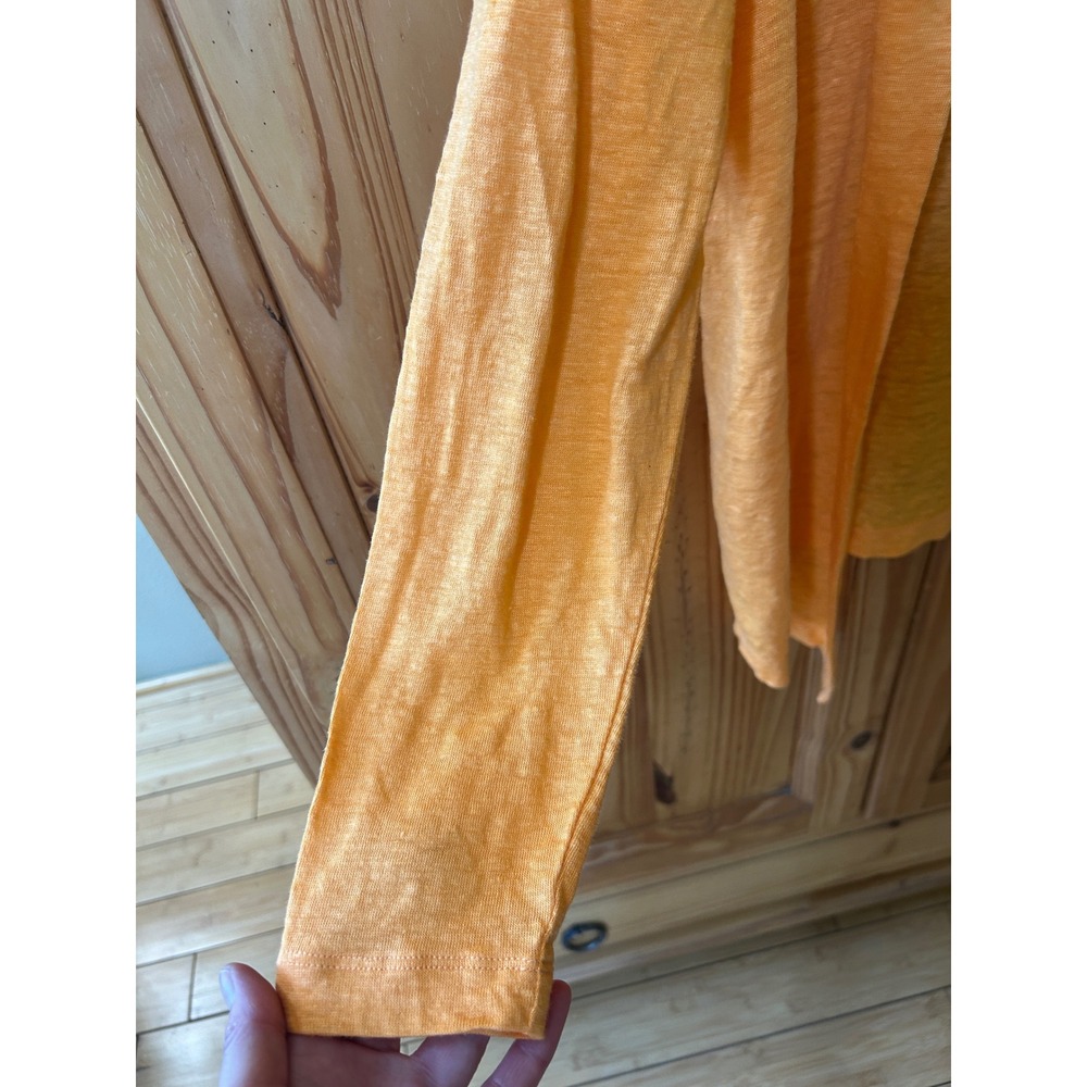 Chicos Orange 100% Linen Open Front Cardigan Sweater Womens Size 1 Medium M - Picture 4 of 5